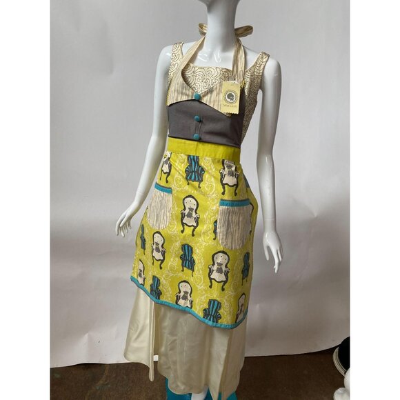 Chair Motif Bib Apron By Sarah Watts - New - Picture 1 of 16